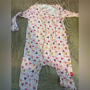 Magnetic Me Pink and Orange Heart Print Kids Footie